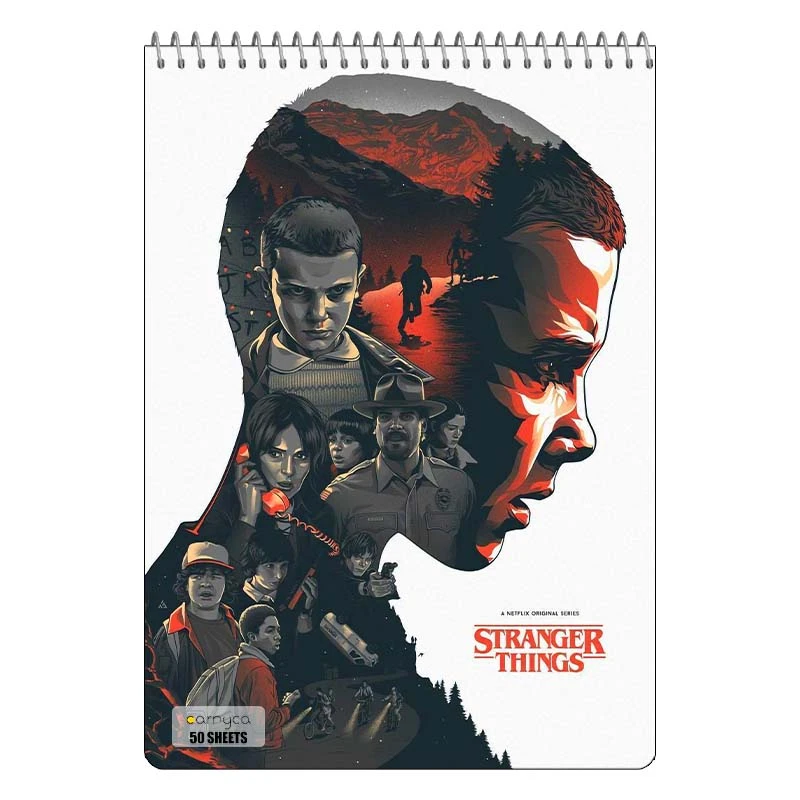 دفتر نقاشی 50 برگ سیمی کارنیکا طرح چیزهای عجیب Stranger Things کد 62828