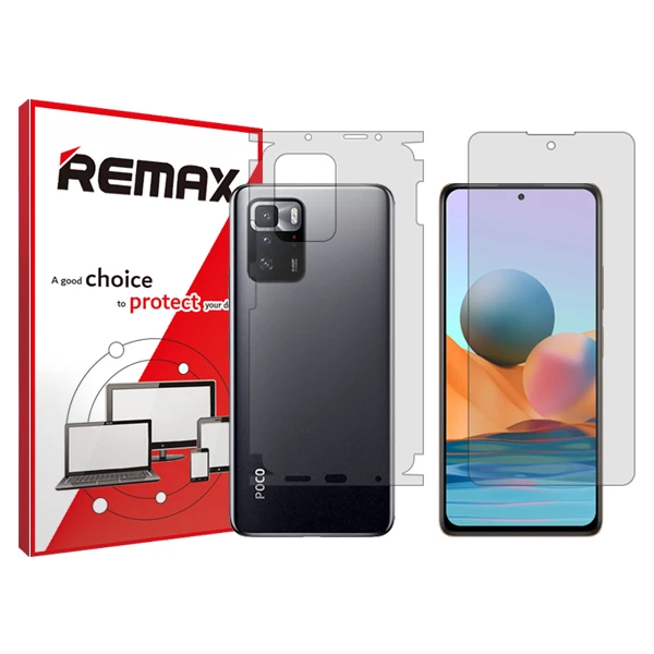 محافظ صفحه نمایش شفاف ریمکس مدل Hygel مناسب برای گوشی شیائومی Poco X3 GT به همراه محافظ پشت گوشی