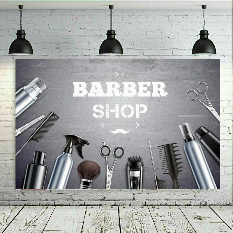 پوستر پارچه ای طرح ست لوازم آرایشگاه مدل SDP17152