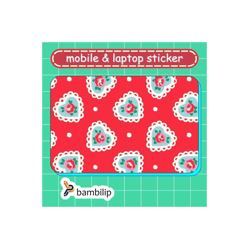 استیکر بامبیلیپ مدل کارت عابر طرح پترن رز قلبی کد 7552539