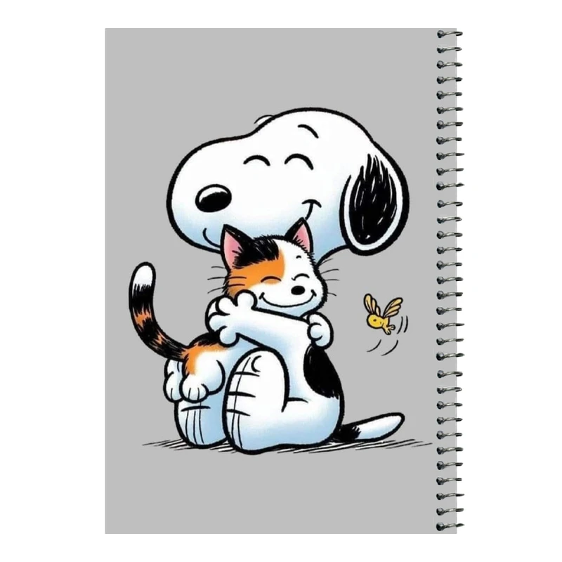 دفتر مشق 80 برگ اس جی مدل اسنوپی و گربه