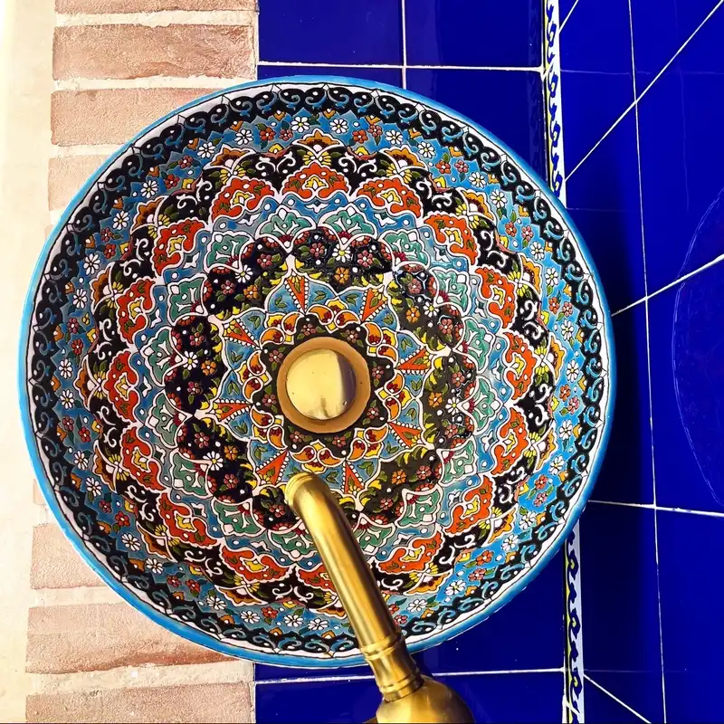 کاسه روشویی مدل سنتی میناکاری