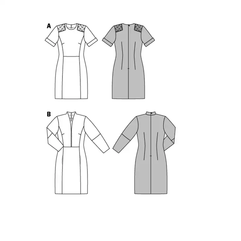 الگو خیاطی پیراهن زنانه بوردا استایل کد 6832 سایز 36 تا 48 متد مولر