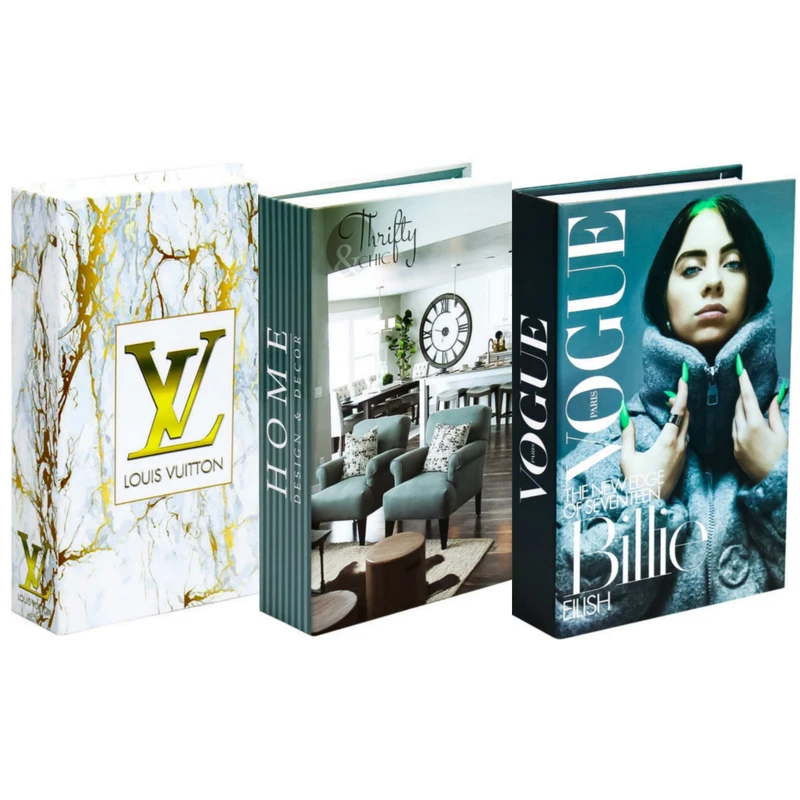 جعبه دکوری مدل کتاب دکوراتیو کد 203 BILI HOME LV مجموعه سه عددی