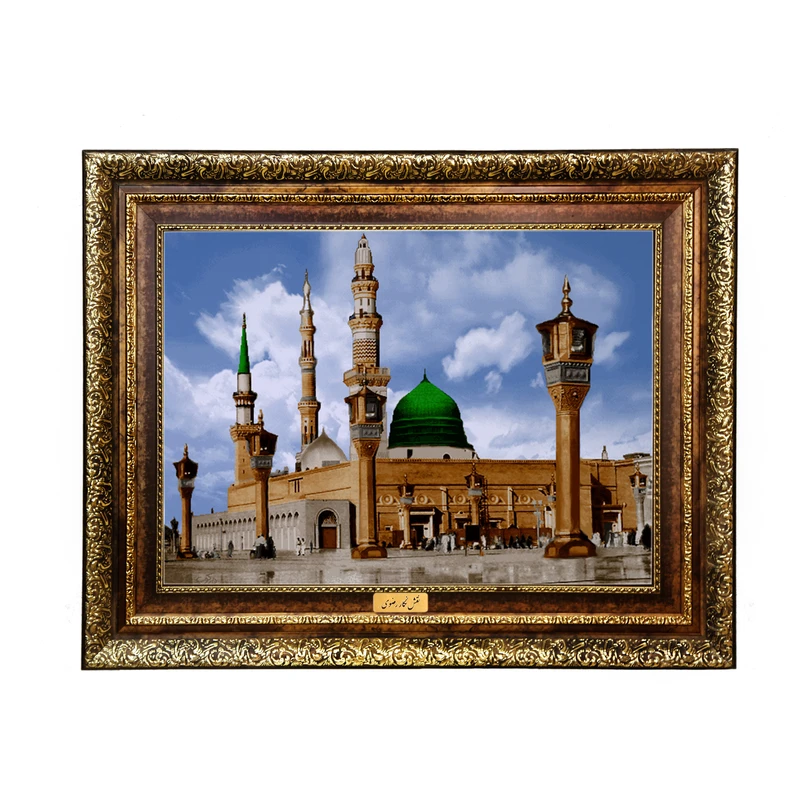 تابلو فرش ماشینی نقش نگار رضوی طرح مدینة النبی کد 531KH