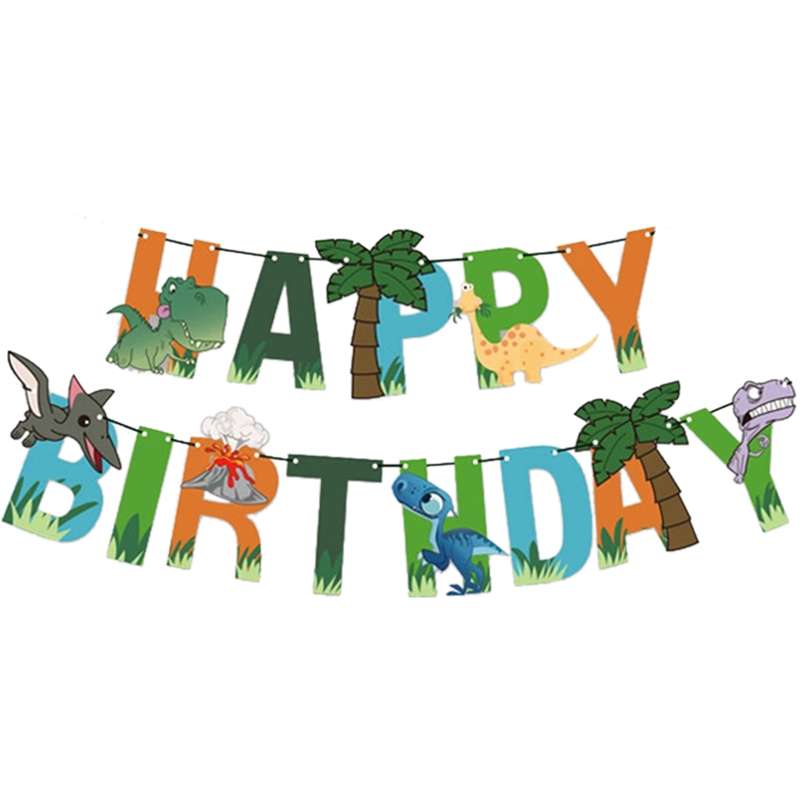  ریسه تولد مدل تولد مبارک طرح دایناسور کد 02