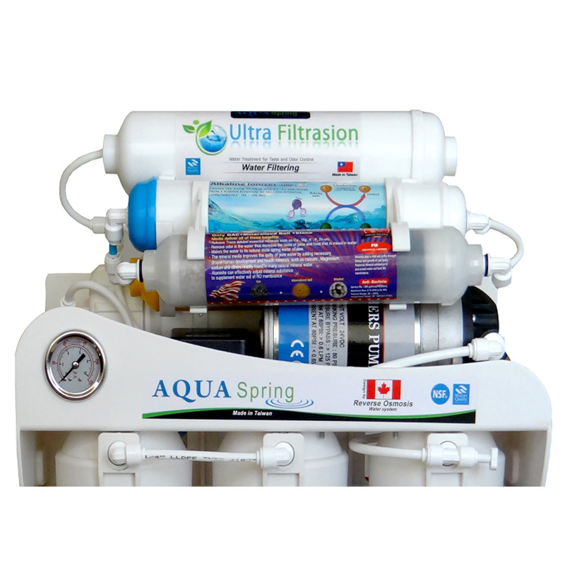دستگاه تصفیه کننده آب آکوآ اسپرینگ مدل UF-SF4000 به همراه فیلتر مدل 02 مجموعه 4 عددی و کیت نشتی گیر