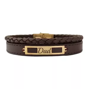 دستبند طلا 18 عیار مردانه لیردا مدل Dad 825