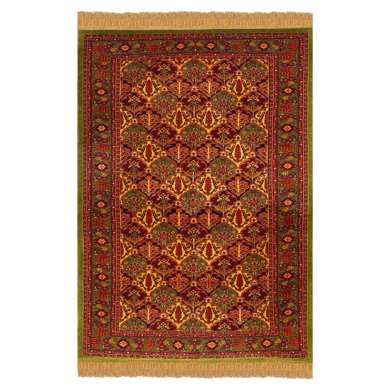 فرش دستبافت دومتری طرح خشتی مدل H116