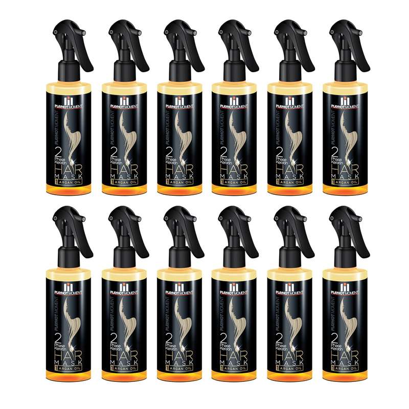اسپری مو پلی هات مومنت مدل Argan oil حجم 280 میلی لیتر مجموعه 12 عددی