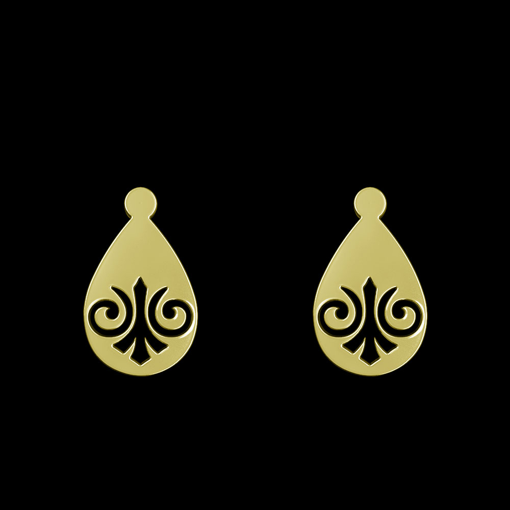 گوشواره طلا 18 عیار زنانه مدوپد مدل هندسی کد GA1-13627