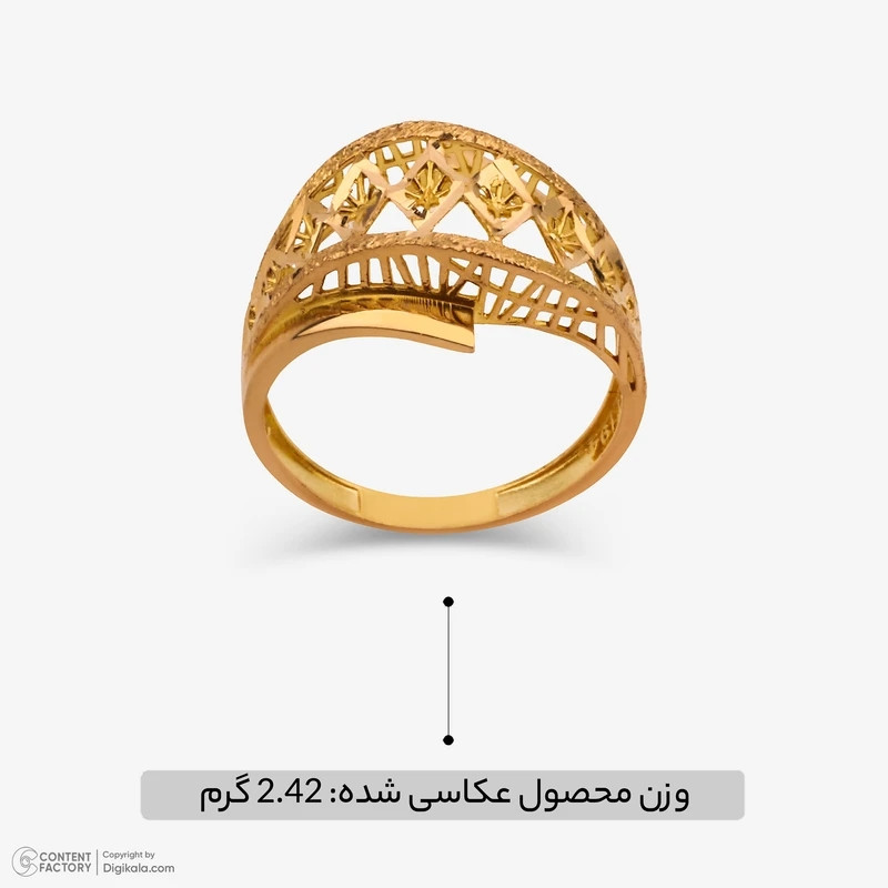 انگشتر طلا 18 عیار زنانه طلای کامک مدل لوزی  - 6