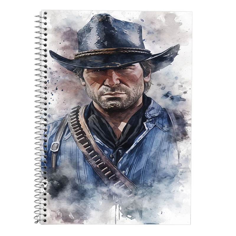 دفتر زبان 50 برگ مدوپد مدل سه خط طرح رد دد red dead کد DF13536