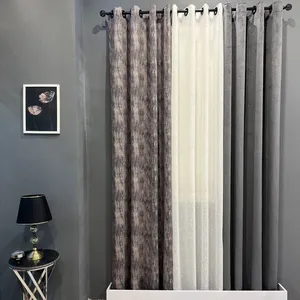 پرده مدل پانچی مخمل آبرنگی و حریر بافت دار کد a23 سایز 140x275 سانتی متر