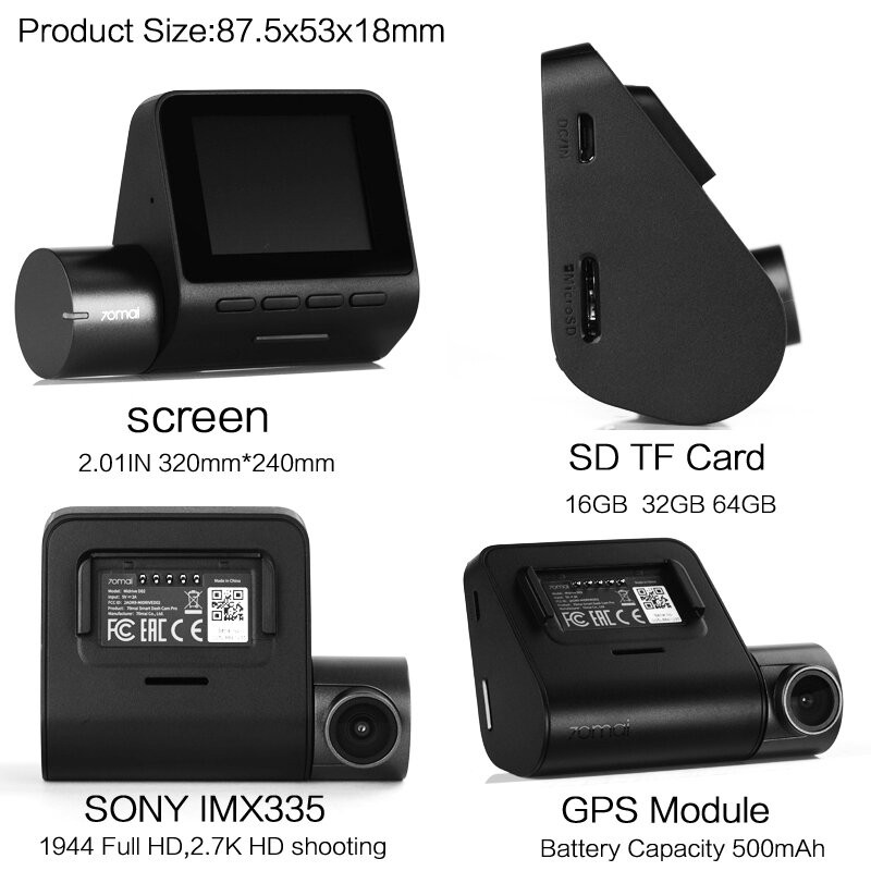 دوربین فیلم برداری خودرو سوِنتی مِی مدل Smart Dash Cam pro Midrive D02