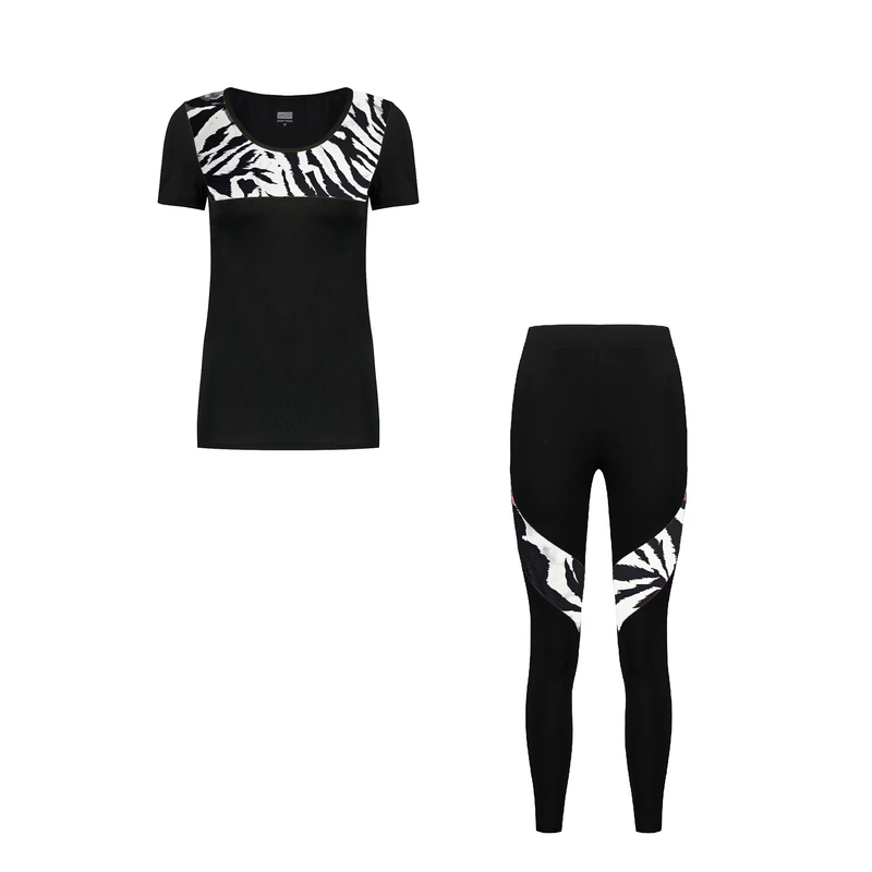 ست تی شرت و شلوار ورزشی زنانه مدل 1401-710102