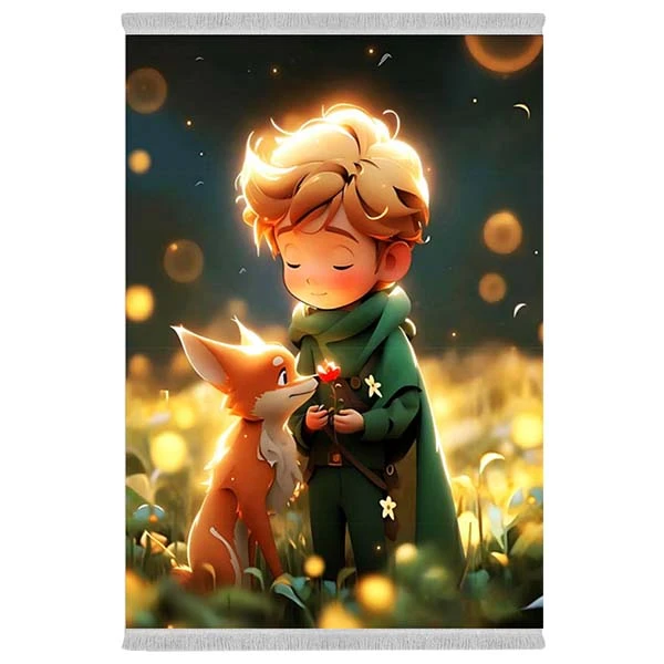 فرش پارچه‌ای دفه مدل فرشینه هازان مخمل طرح فانتزی کد 3419