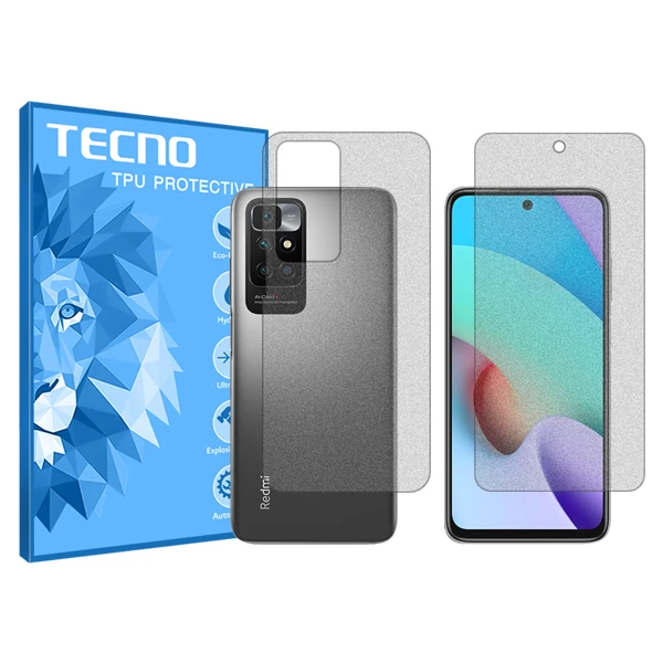 محافظ صفحه نمایش مات تکنو مدل HyMTT مناسب برای گوشی شیائومی Redmi 10 به همراه محافظ پشت گوشی