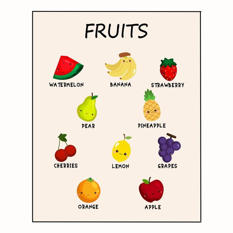 پوستر مدل میوه‌ها