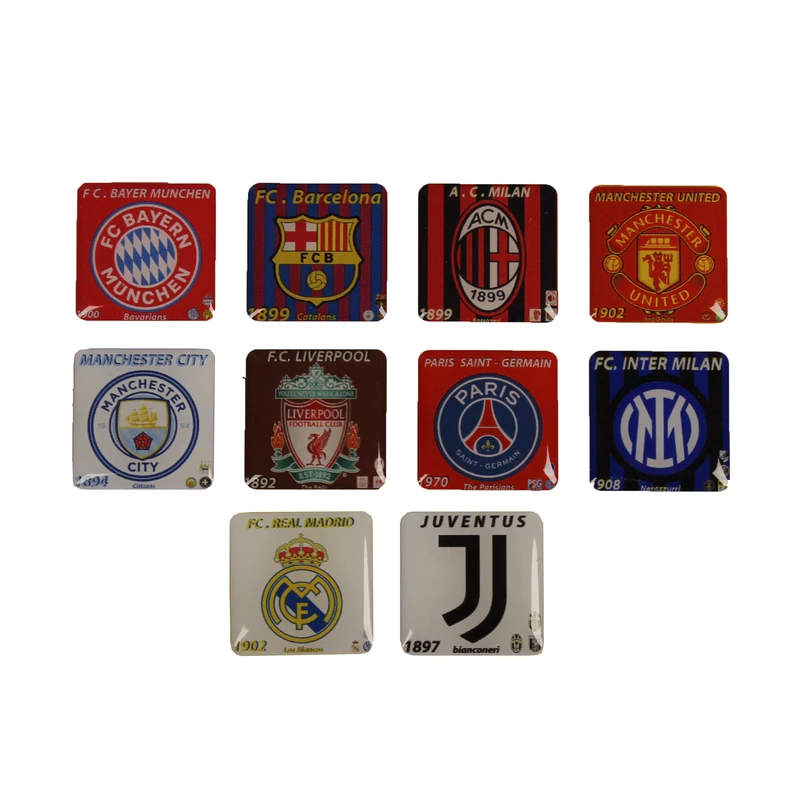 برچسب بدنه خودرو مدل ژله ای طرح تیم های فوتبال مجموعه 10 عددی