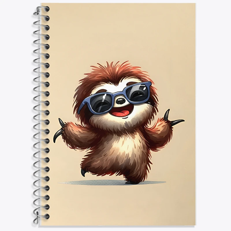 دفتر زبان 50 برگ خندالو مدل سه خط طرح تنبل بامزه کد N5486