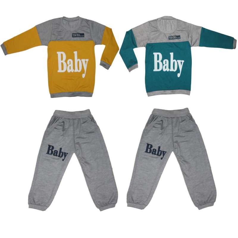 ست تی شرت و شلوار پسرانه مدل BABY  کد 182 مجموعه 2 عددی 