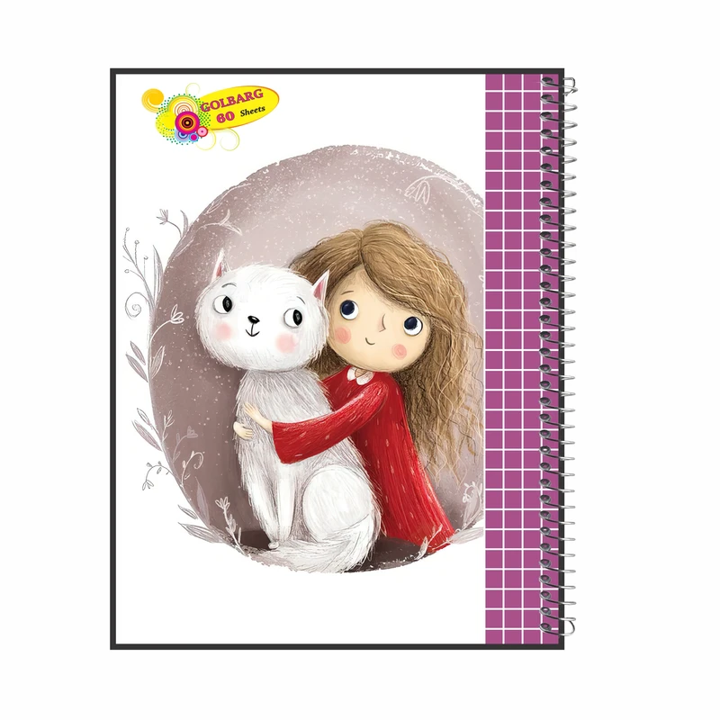 دفتر شطرنجی 60 برگ گلبرگ طرح دخترانه کد 1221