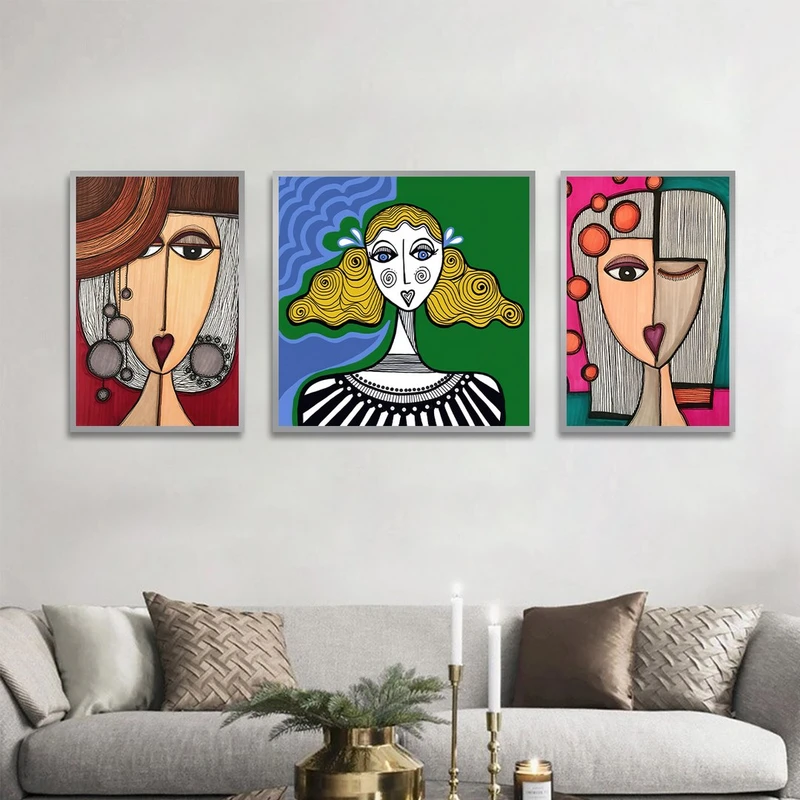 تابلو بکلیت طرح نقاشی مدرن مدل شاین اکلیلی SI-1406 مجموعه 3 عددی