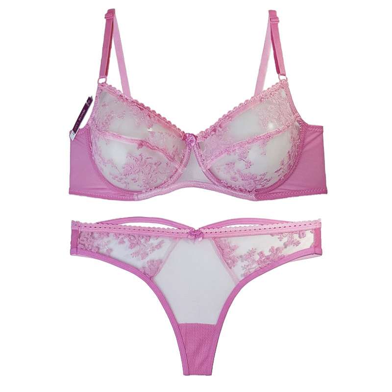 ست شورت و سوتین زنانه مدل توری گل برجسته