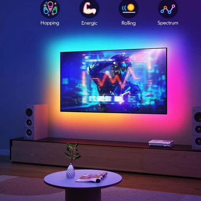 ریسه ال ای دی مدل فول کالر هوشمند بلوتوثی کد RGB IC usb 5v طول 5 متر