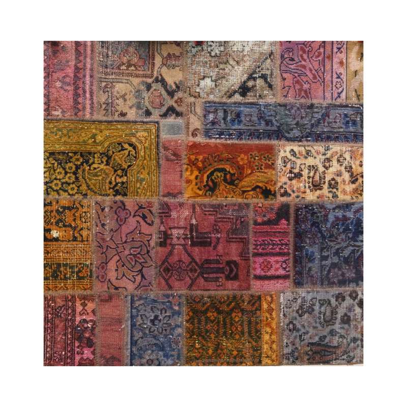 کلاژ فرش دستباف یک متری مدل وینتج کد 3