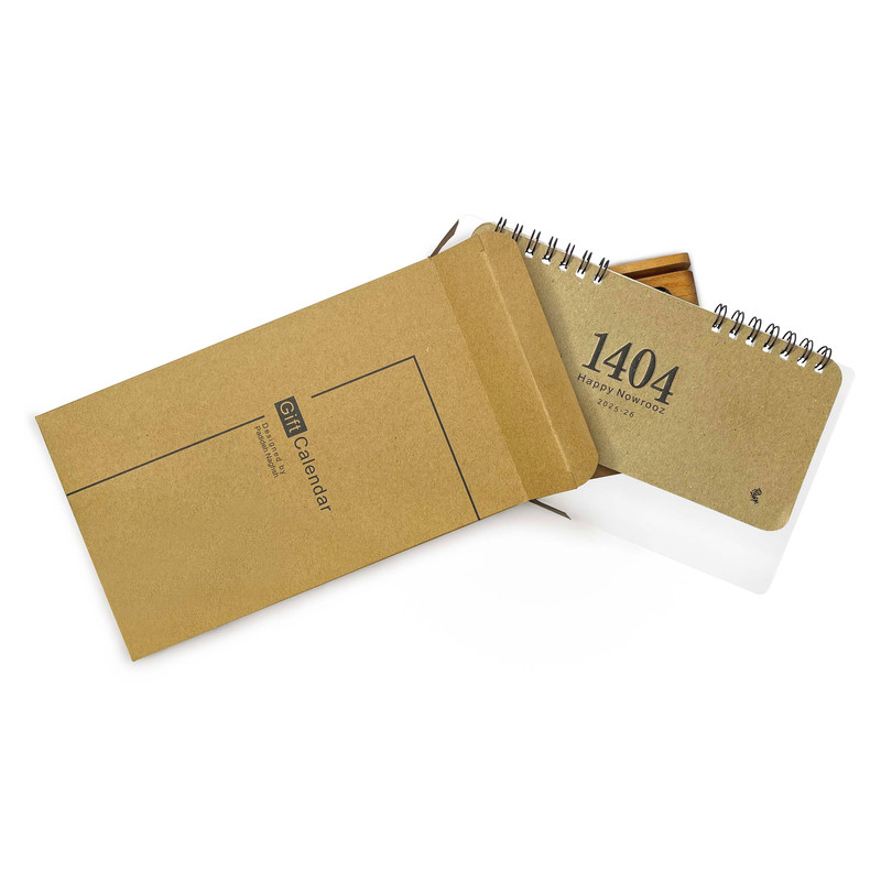 تقویم رومیزی سال 1404  پدیده نقش مدل چوبی کلاسیک