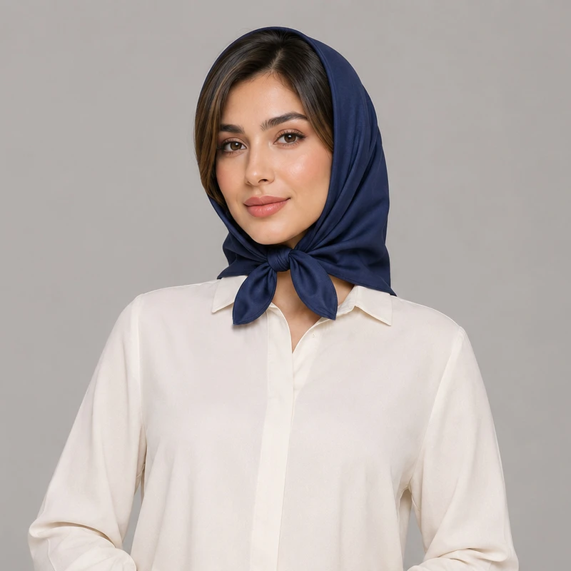 روسری زنانه مدل نخی ساده قواره 70 چهار فصل کد 35
