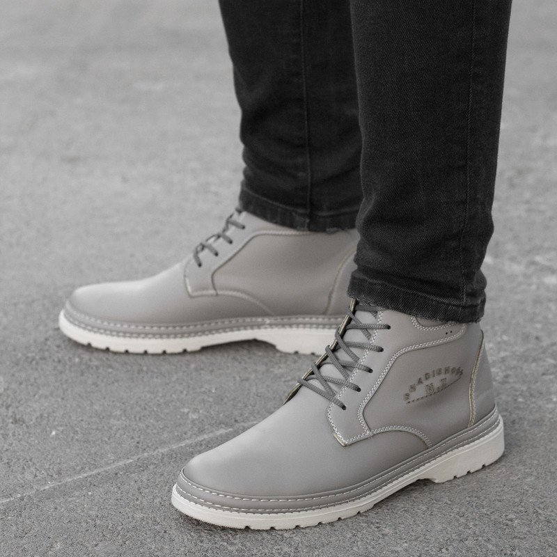 نیم بوت مردانه مدل دژاوو رنگ طوسی