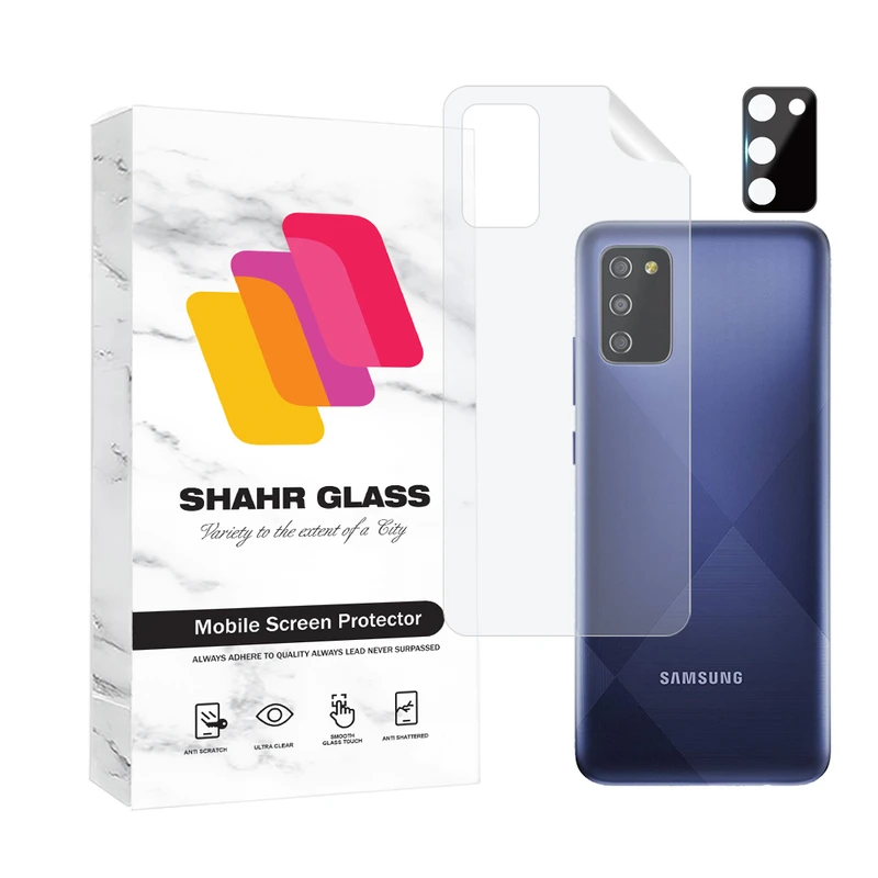 محافظ پشت گوشی شهر گلس مدل MTBFULS مناسب برای گوشی موبایل سامسونگ Galaxy M02s به همراه محافظ لنز