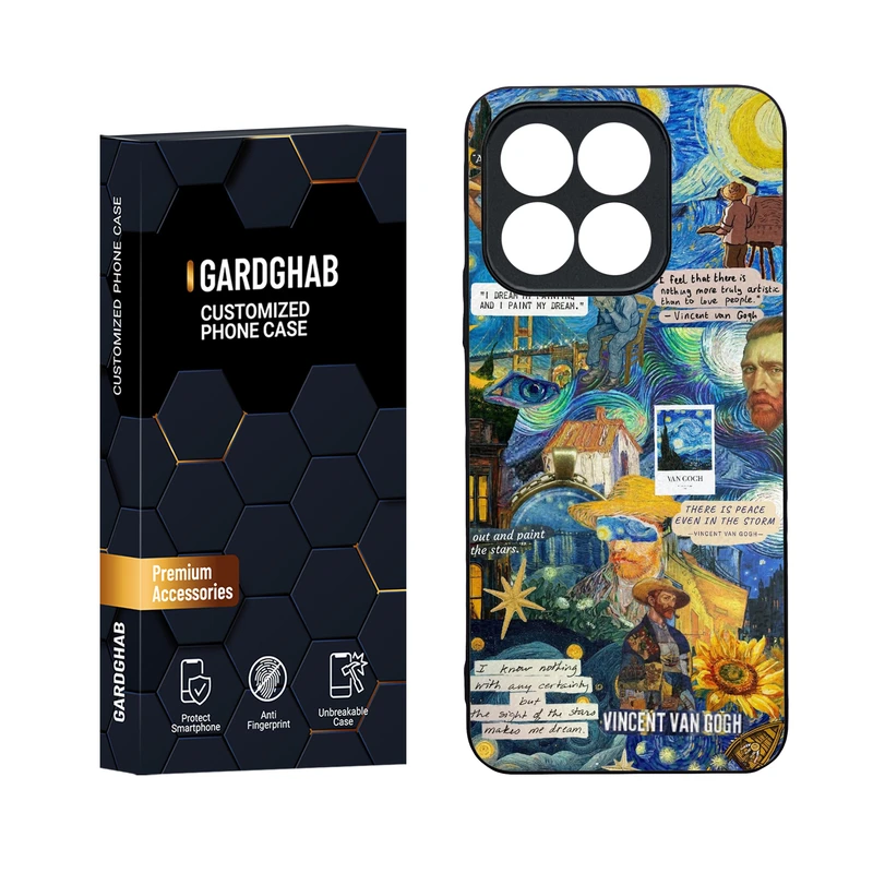 کاور گارد قاب مدل دور ژله ای پشت  گلس هنری  مناسب برای گوشی موبایل  آنر X8b 4G