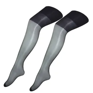 جوراب ساق بلند زنانه مدل بالا زانو شیشه ای مشکی میس لی