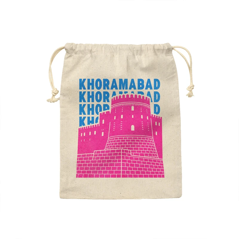 کیسه نان و سبزی ترمه طراحان ایده مدل نماد قلعه فلک الافلاک خرم آباد کد map0091 - M سایز 23x33 سانتی متر