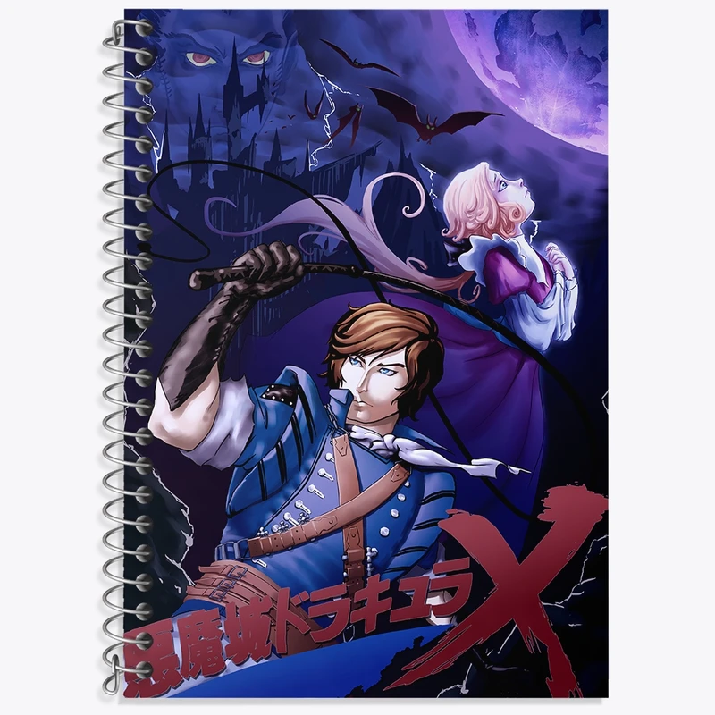 دفتر زبان 50 برگ خندالو مدل سه خط طرح بازی کسلوانیا (Castlevania) کد 35430