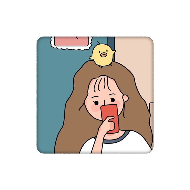 زیرلیوانی طرح دختر جوجه به سر کد 0473590