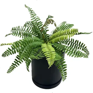 گلدان به همراه گل مصنوعی مدل سرخس برگریزه کد 140