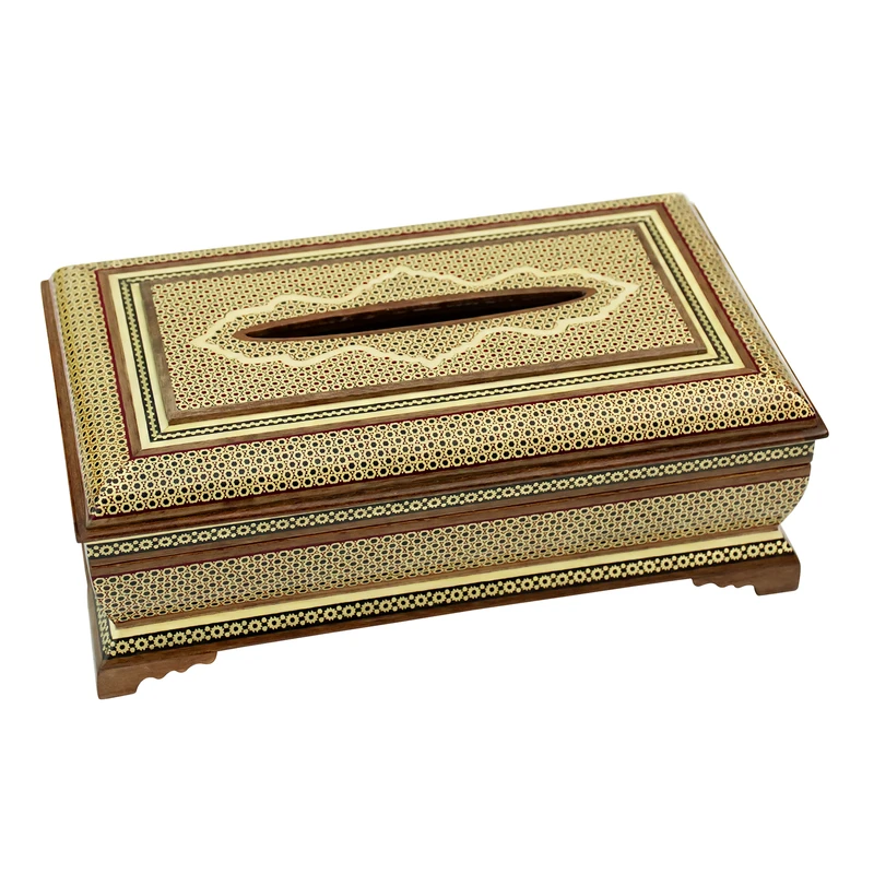 جعبه دستمال كاغذي خاتم كاري خادم ملّت كد 11 جعبه دستمال كاغذي خاتم كاري خادم ملّت كد 11