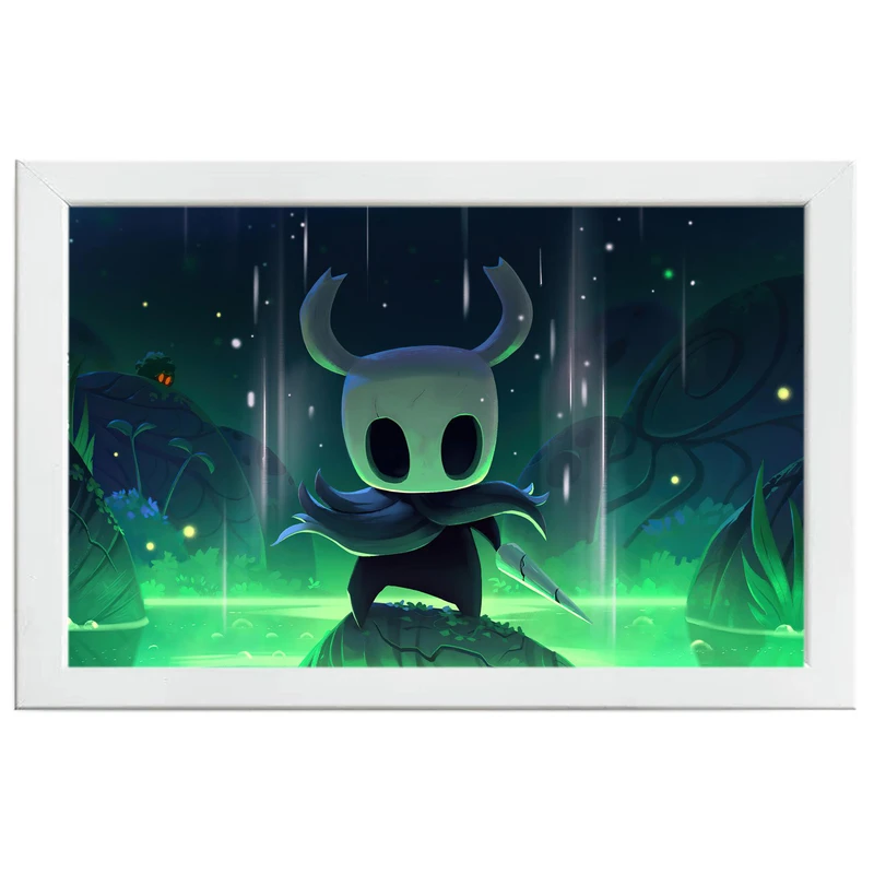 تابلو بکلیت طرح گیمینگ hollow knight مدل W-po1436 فریم سفید 