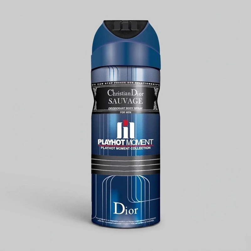 اسپری خوشبو کننده بدن مردانه پلی هات مومنت مدل CHRISTIAN DIOR SAUVAGE  حجم 200 میلی لیتر