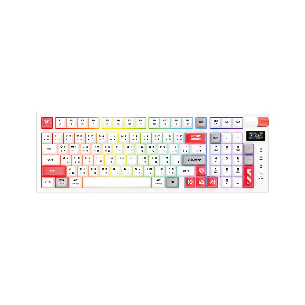 کیبورد بی‌سیم گیمینگ فنتک مدل Atom Pro97 MK918Blueswitch