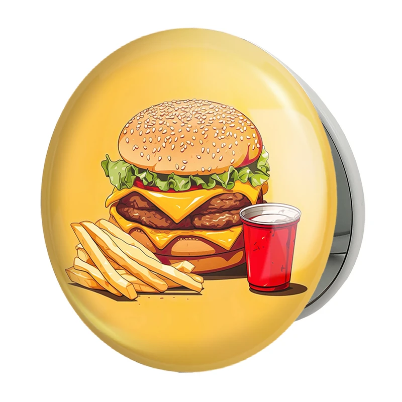 آینه جیبی خندالو طرح فست فود (Fast Food) مدل تاشو کد 36574