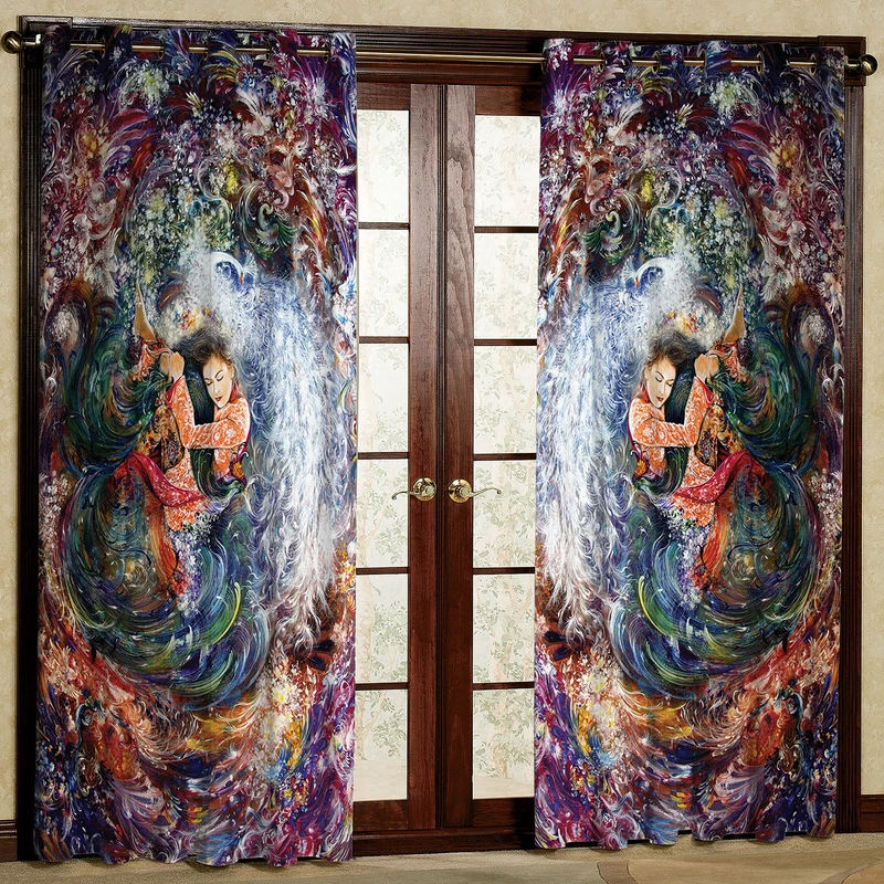  پرده مدل دختر مخمل پانچی کد 801 سایز 140x280 سانتی متر