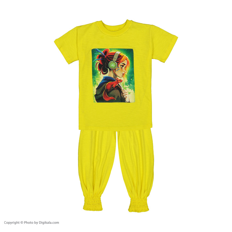 ست تی شرت و شلوار دخترانه مدل 086