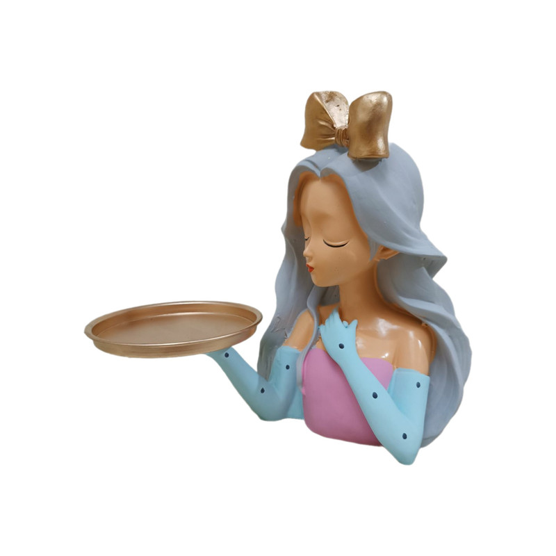 مجسمه مدل دختر سینی به دست