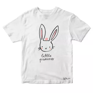 تی شرت آستین کوتاه دخترانه مدل خرگوش کوچولو کد WK31 رنگ سفید